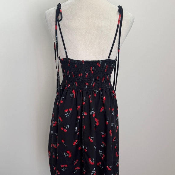 SHEIN Black Cherry Print Midi Dress - Picture 4 of 5